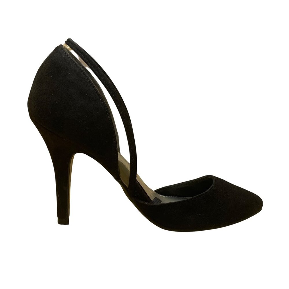 Christian Siriano Women’s Black Faux Suede DOrsay Pointed Toe Heels Size 5